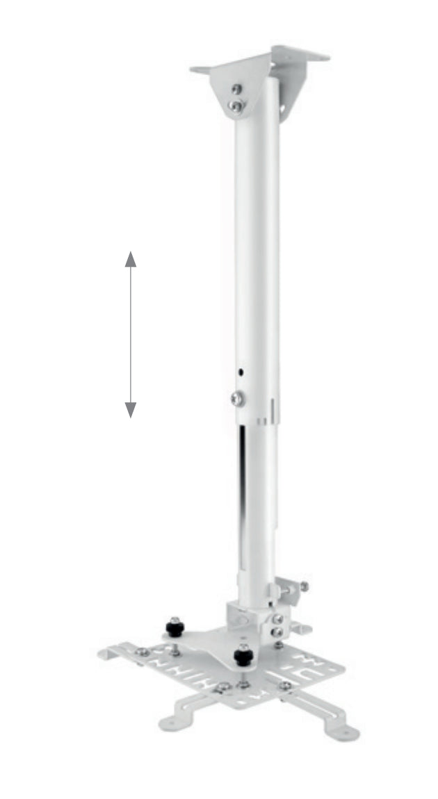Hagor HA BDH – Beamer Deckenhalterung, H 70,0–125,0 cm, 25 kg, neigbar 0–40°, weiss