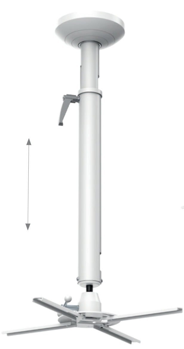 Hagor Beamfix II Projektor-Deckenhalterung – 67–90 cm, 10 kg, schwenkbar, neigbar, silber