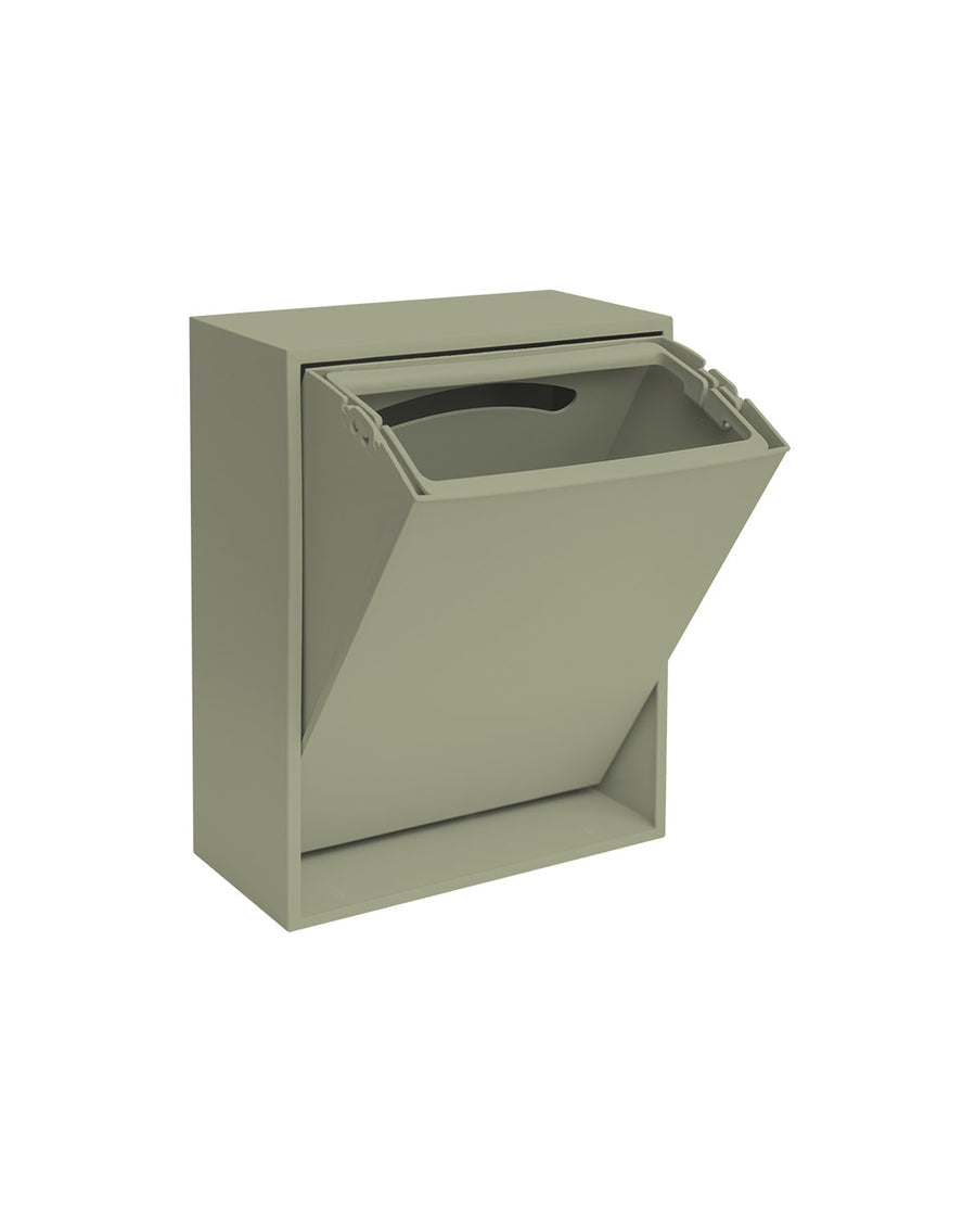 ReCollector Recyclingbox – 12 l – Recycling-Kunststoff, rechteckig – Graugrün