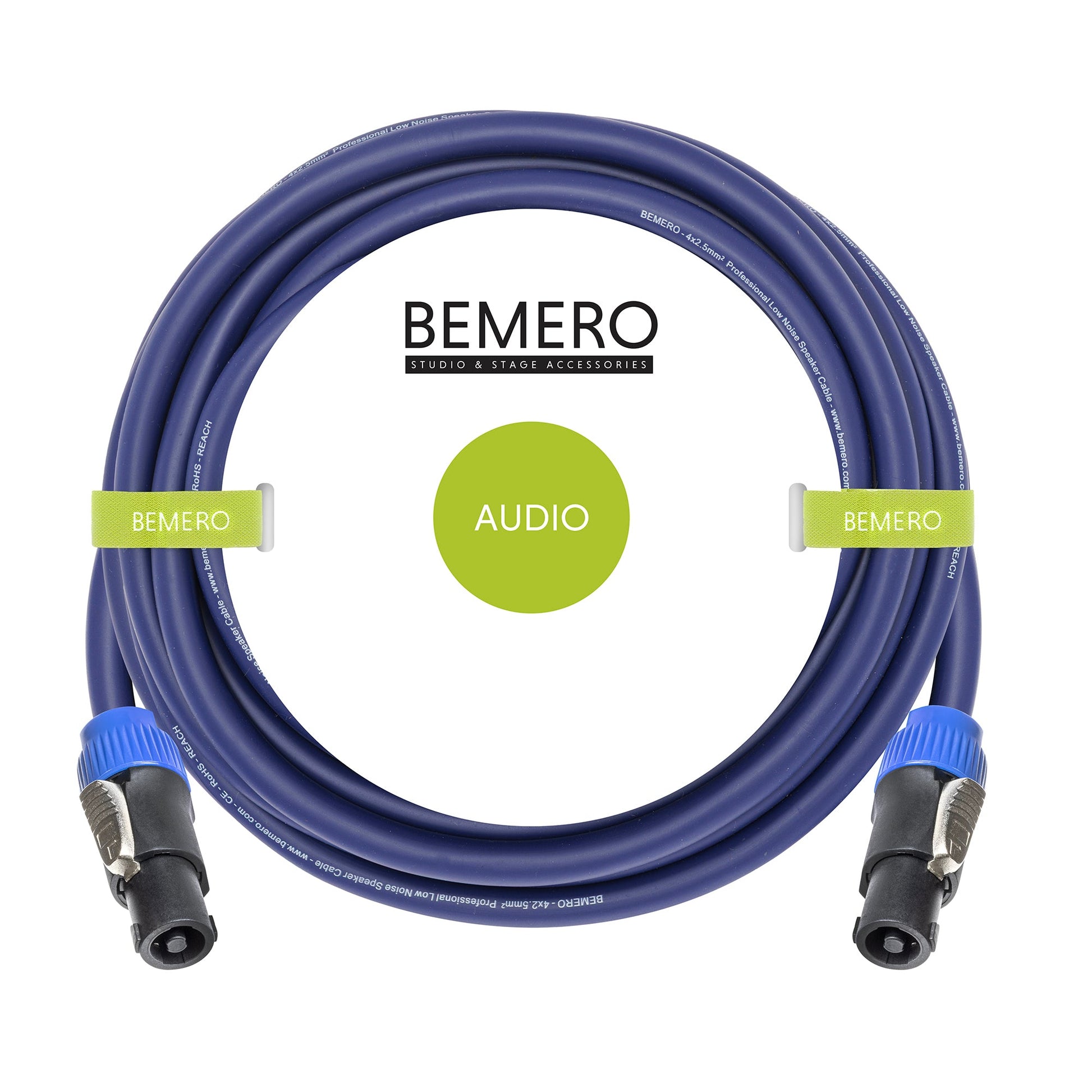 Bemero Audiokabel Speakon (NL4) auf Speakon (NL4) – 10 m, 4-polig, schwarz