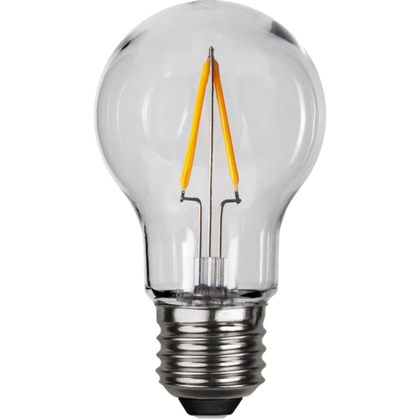 Star Trading Leuchtmittel E27 Birnenform – Warmweiss 2200 K, 80 lm, 1 W – IP44 – Transparent