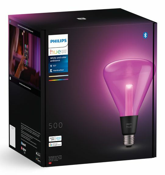 Philips Hue Smart-Leuchtmittel E27 – RGB+CCT, 500 lm, 6,8 W, Bluetooth/Zigbee – für Google Assistant