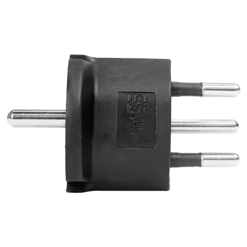 Steffen Adapterkabel, Schuko zu T12, 3-polig 10 A 250 V – schwarz
