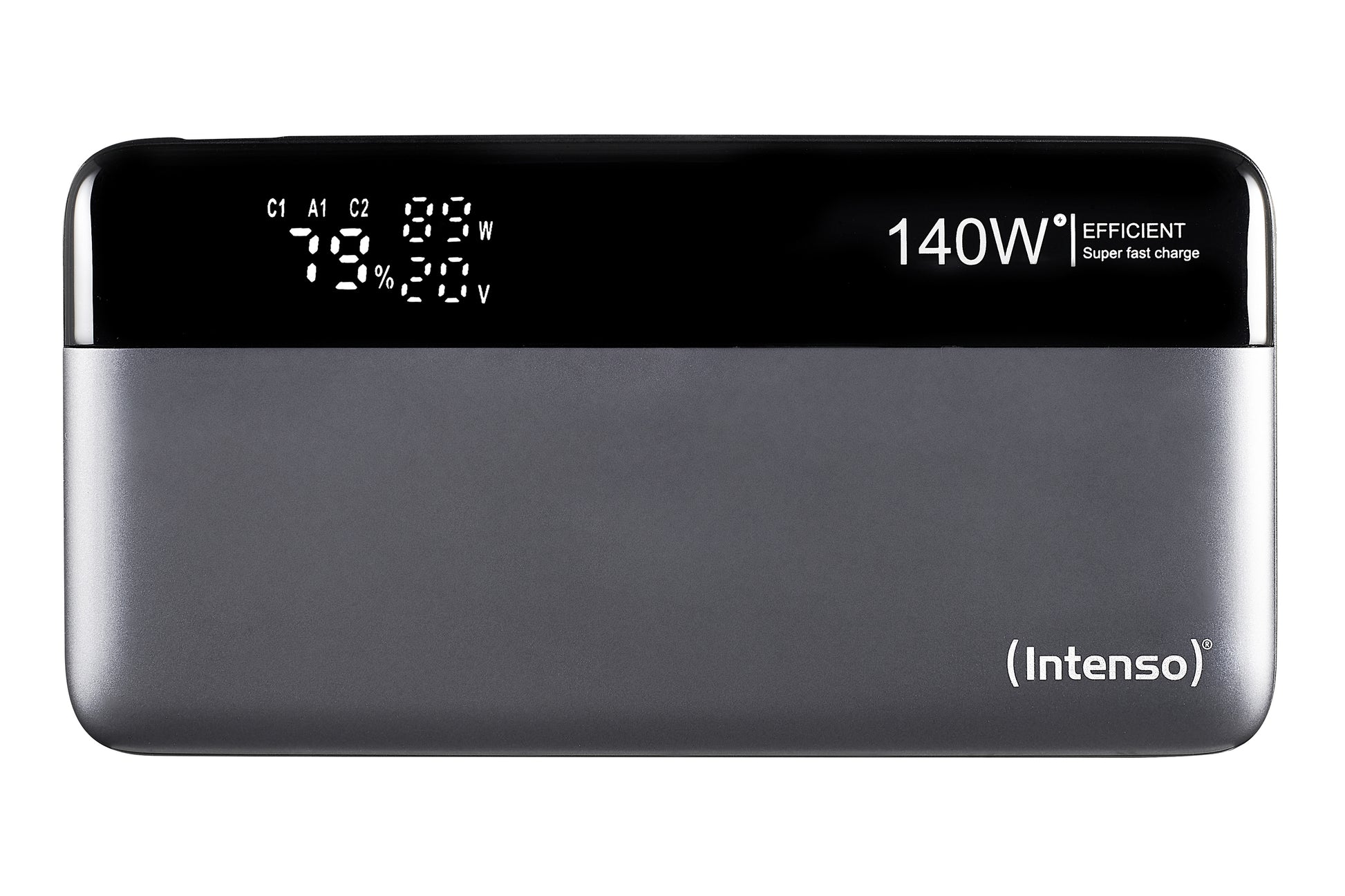 Intenso Powerbank 25'000 mAh – 140 W PD, 2× USB-C, 1× USB-A, grau/schwarz