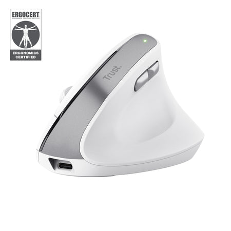 Trust Bayo II – ergonomische kabellose Maus, USB-C, Weiss