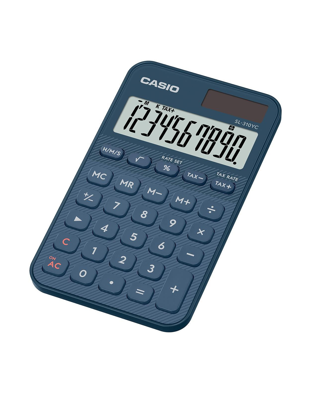 Casio Taschenrechner SL-310YC – 10-stellig – Solar/Batterie – Blau