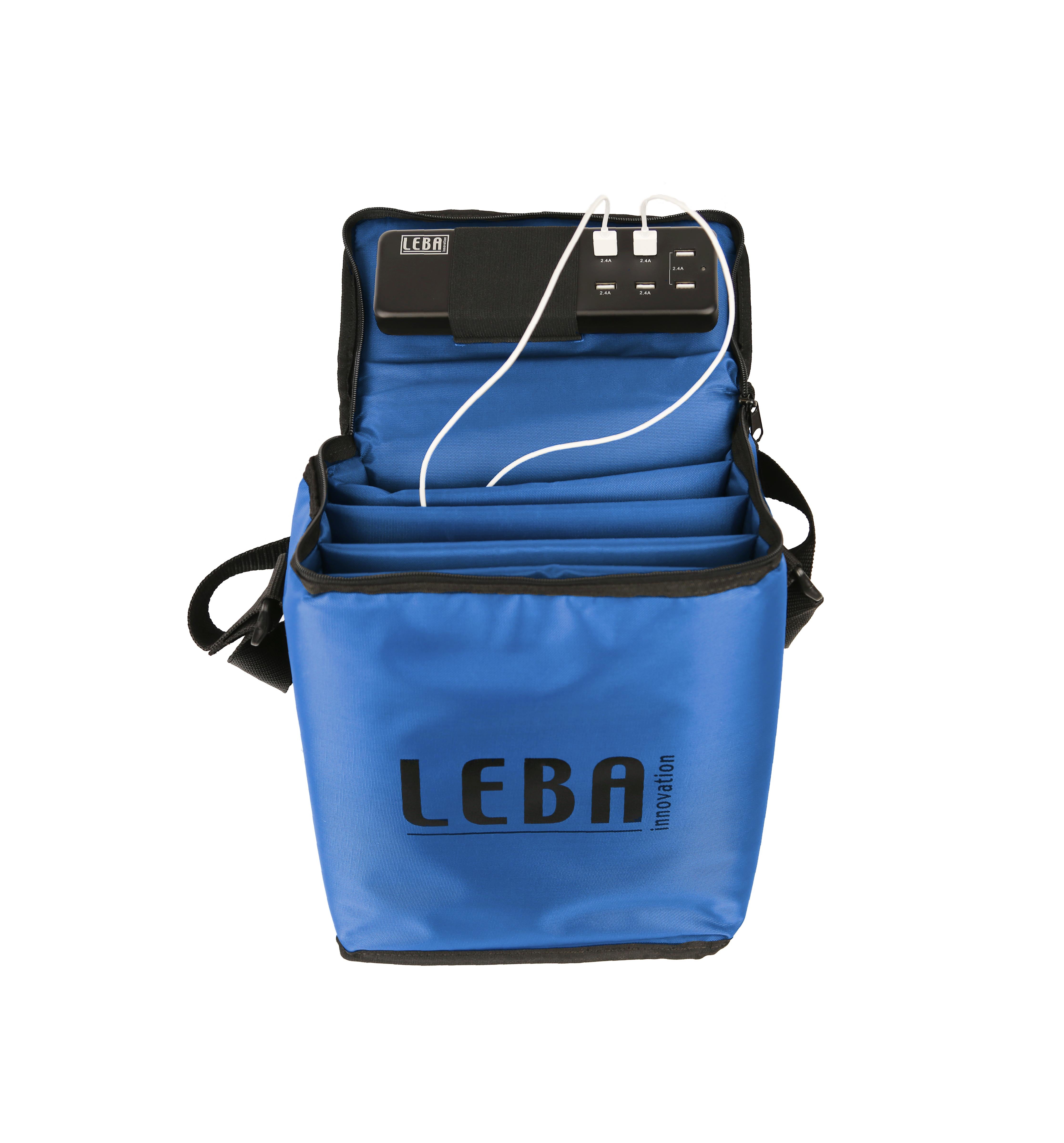 Leba NoteBag Lade-/Aufbewahrungsschrank – für 5 Tablets – USB-C, intelligentes Ladegerät – Blau