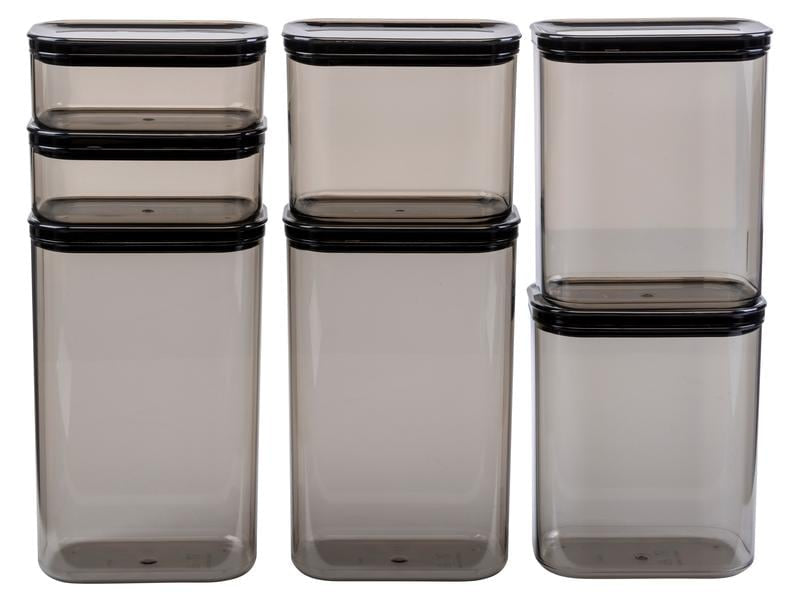 Furber. Furber – Vorratsdose 2 l, 1,5 l, 1 l, 470 ml, 14,5 × 9 × 22,5 cm, Kunststoff/Silikon, 7-teilig