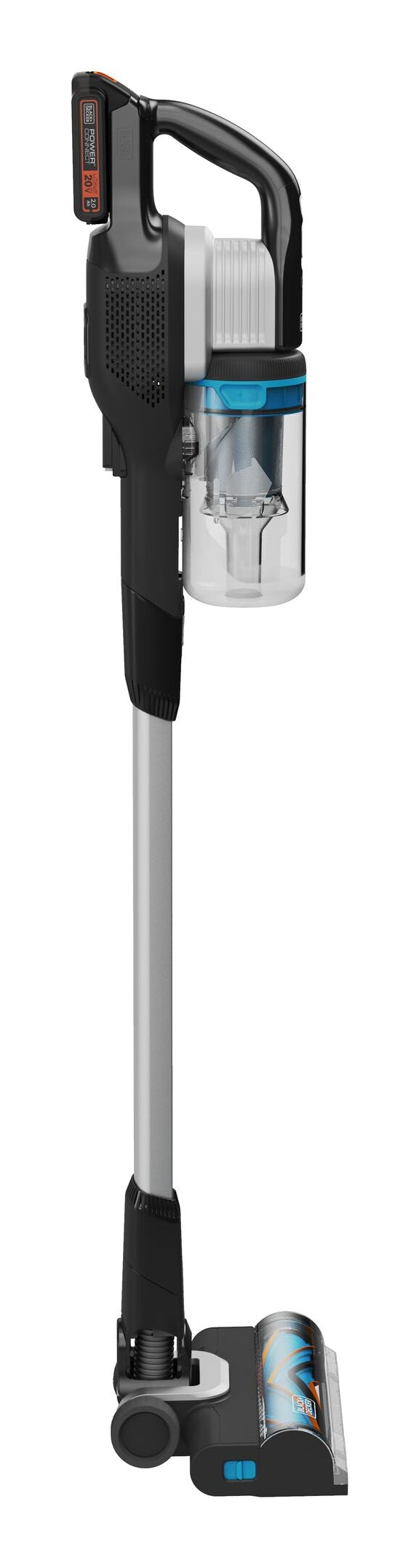 Black & Decker Akku-Stielsauger – BHFEB520D1, Schwarz/Transparent/Weiss, 2-in-1