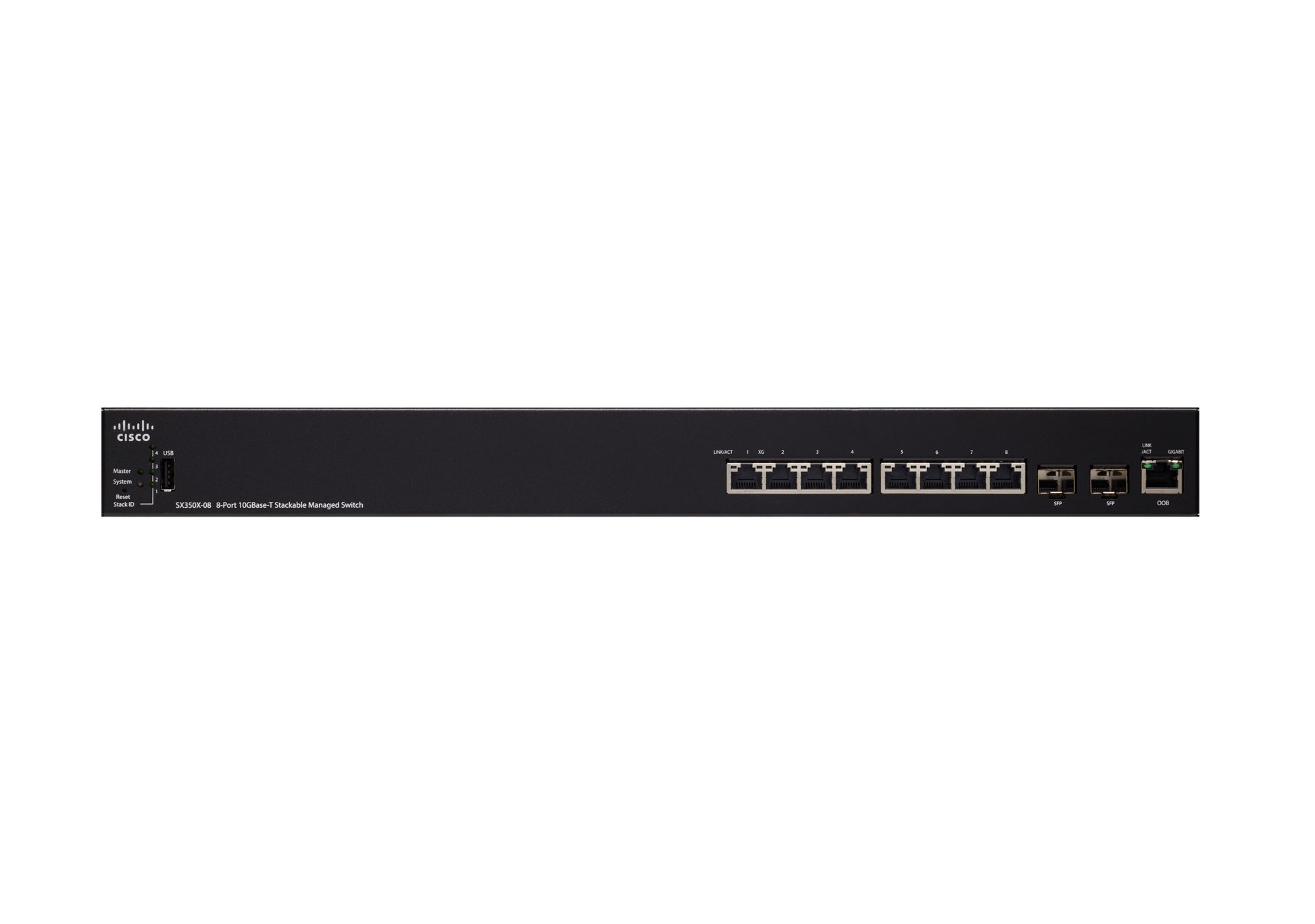 Cisco SX350X-08 – Verwalteter L2+/L3 Switch – 6× 10G, 2× Combo-SFP, 19", 1U