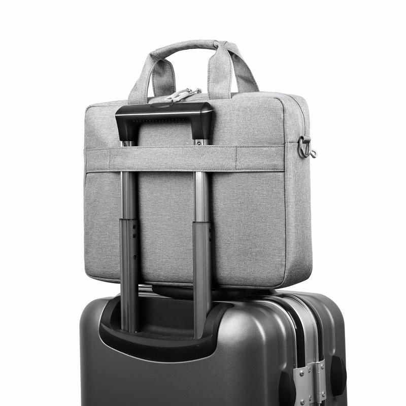 eSTUFF Notebook-Tasche für Notebooks bis 14,1" – mit abnehmbarem Schultergurt, grau