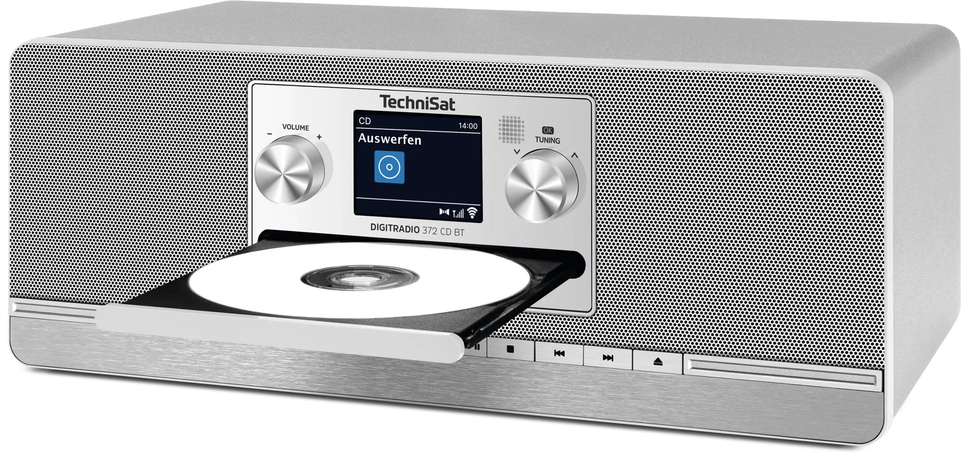TechniSat DigitRadio 372 CD BT – DAB+/UKW-Tischradio, Bluetooth – Silber