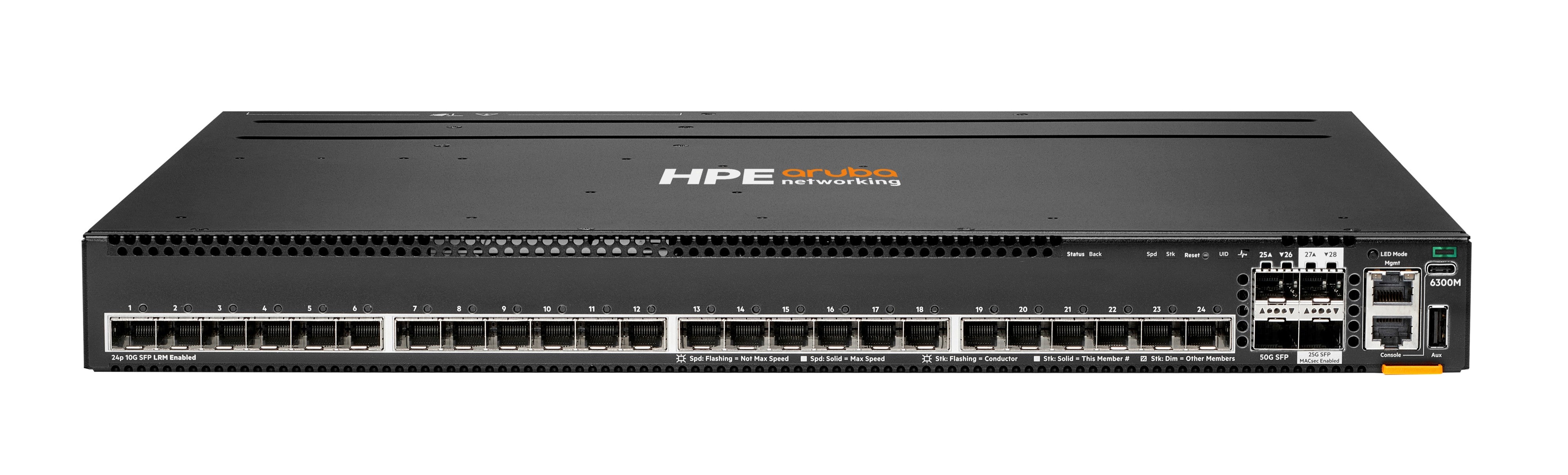 HPE Aruba Networking CX 6300M 24p SFP+ – Verwalteter L3 Switch – 24× SFP+, 2× 50G, 2× 25G, 1U, 19"