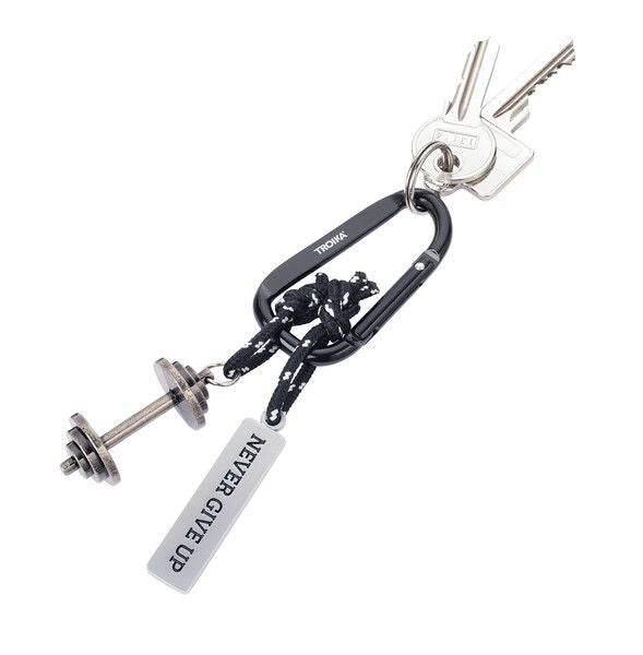 Troika Schlüsselanhänger Hantel – Metall, Schwarz/Silber