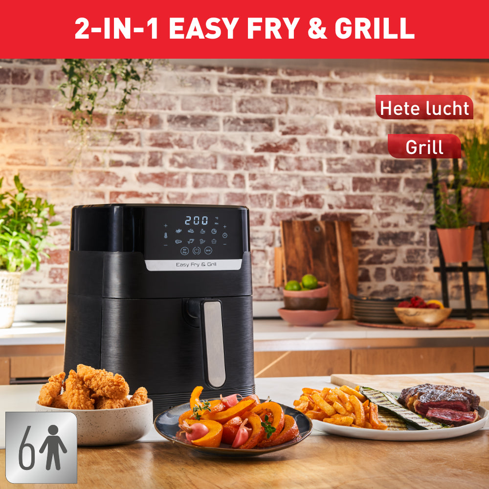 Tefal Heissluftfritteuse EY505815 – 4,2 l, Grill & Heissluft, 1550 W – Schwarz