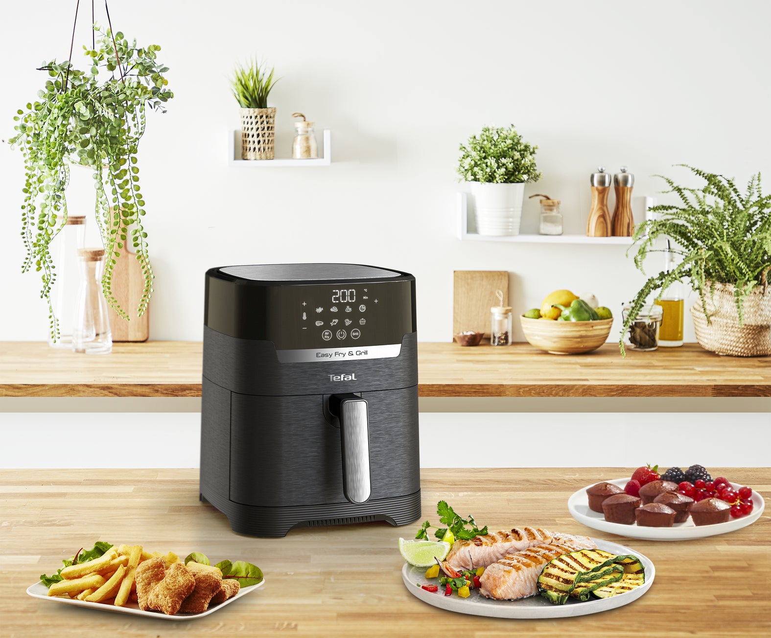 Tefal Heissluftfritteuse EY505815 – 4,2 l, Grill & Heissluft, 1550 W – Schwarz