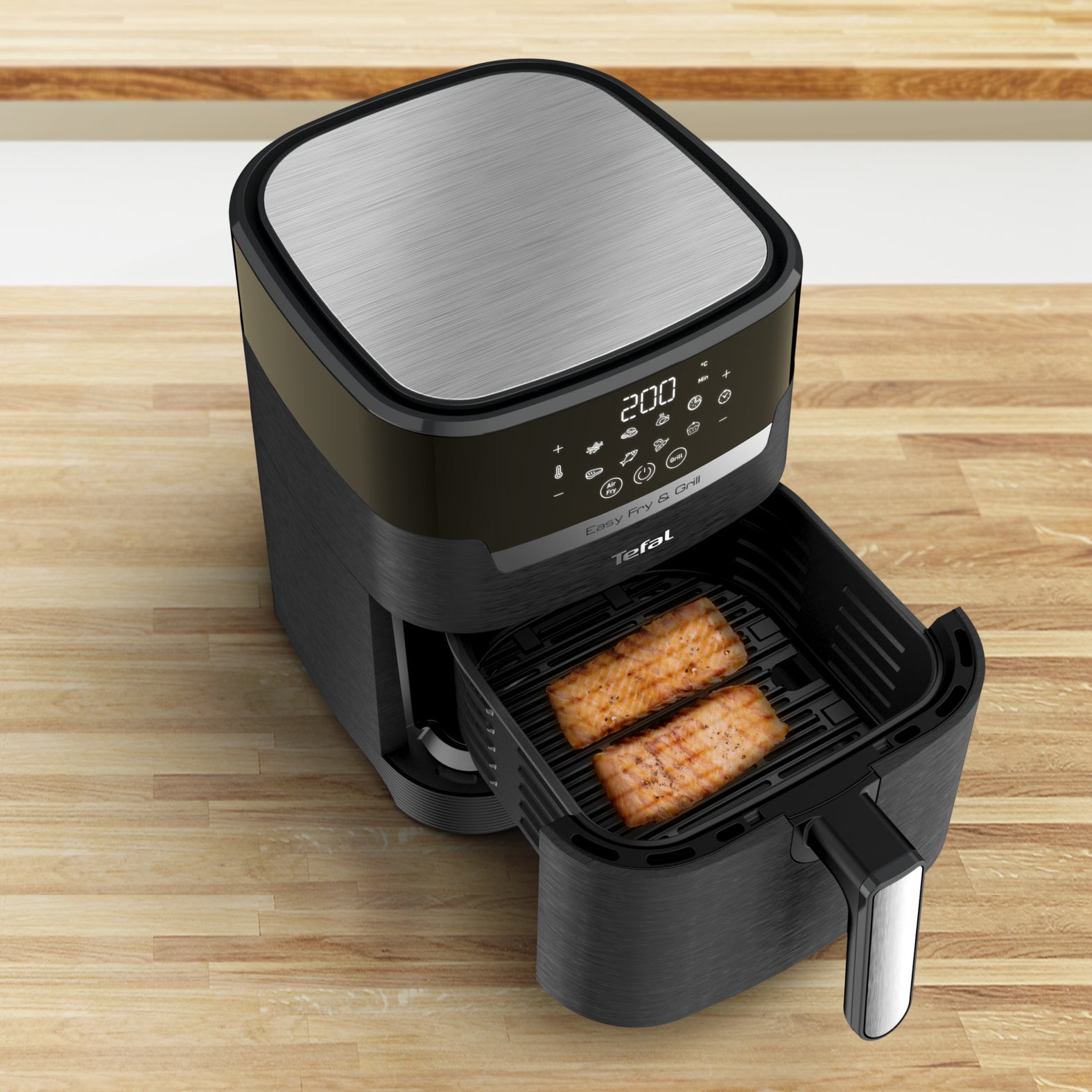 Tefal Heissluftfritteuse EY505815 – 4,2 l, Grill & Heissluft, 1550 W – Schwarz