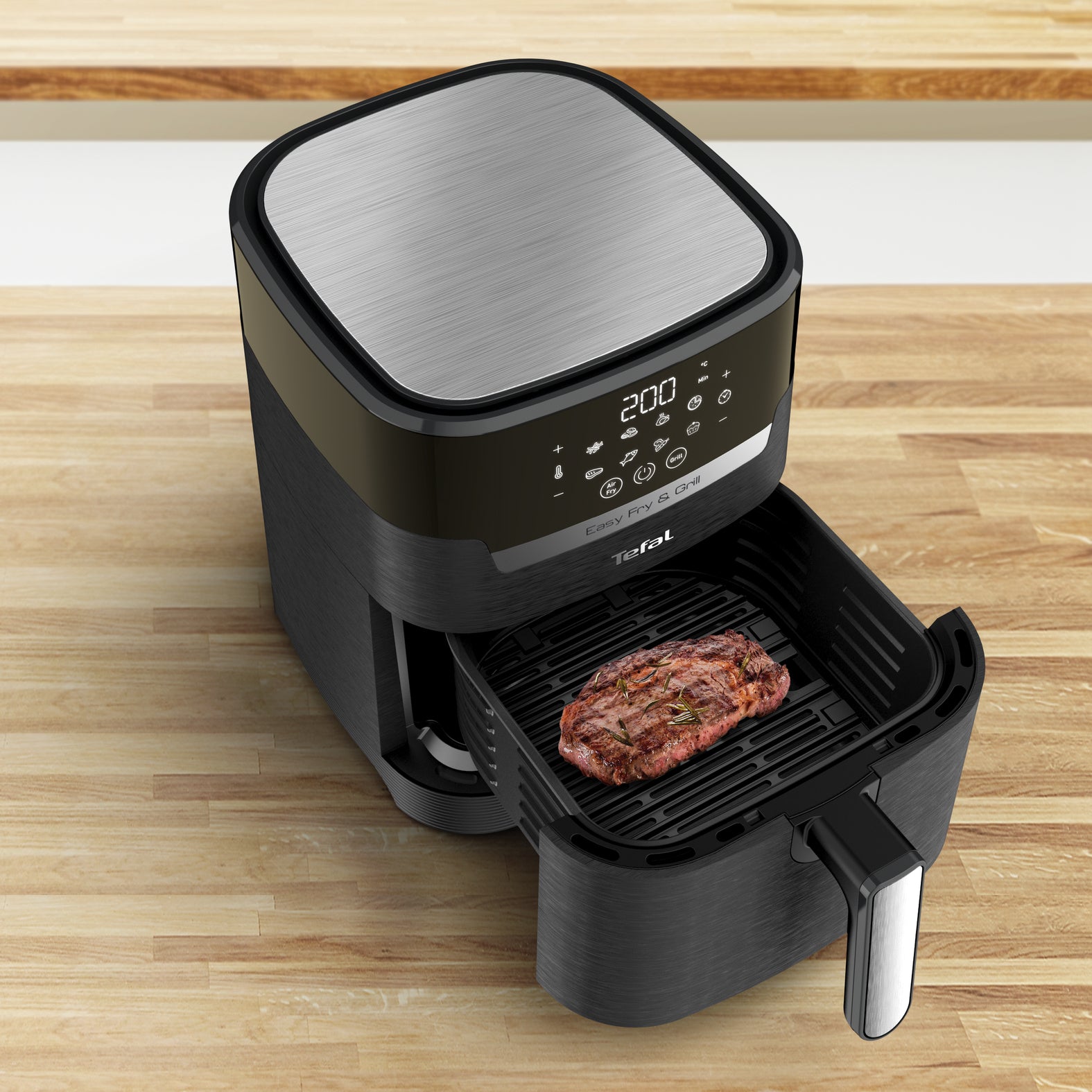 Tefal Heissluftfritteuse EY505815 – 4,2 l, Grill & Heissluft, 1550 W – Schwarz