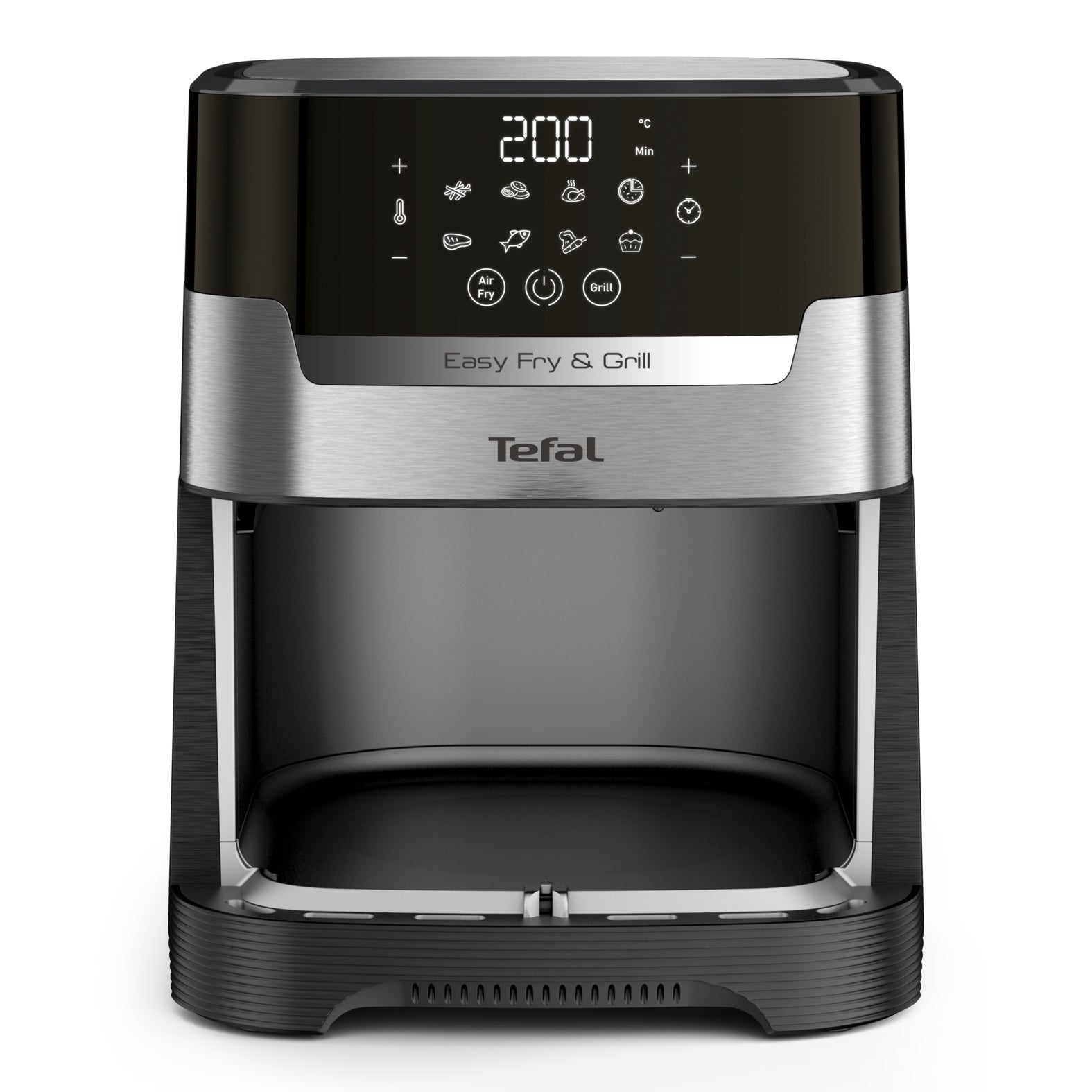 Tefal Heissluftfritteuse EY505D15 – 4,2 l, Grill- und Bratfunktion, 1550 W – Edelstahl