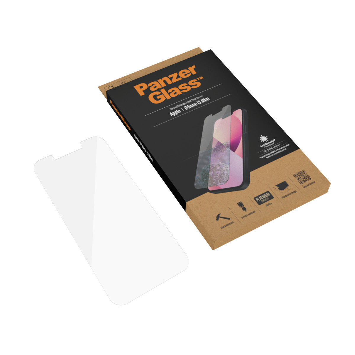 PanzerGlass Displayschutz (Panzerglas), Antibakteriell – für iPhone 13 mini