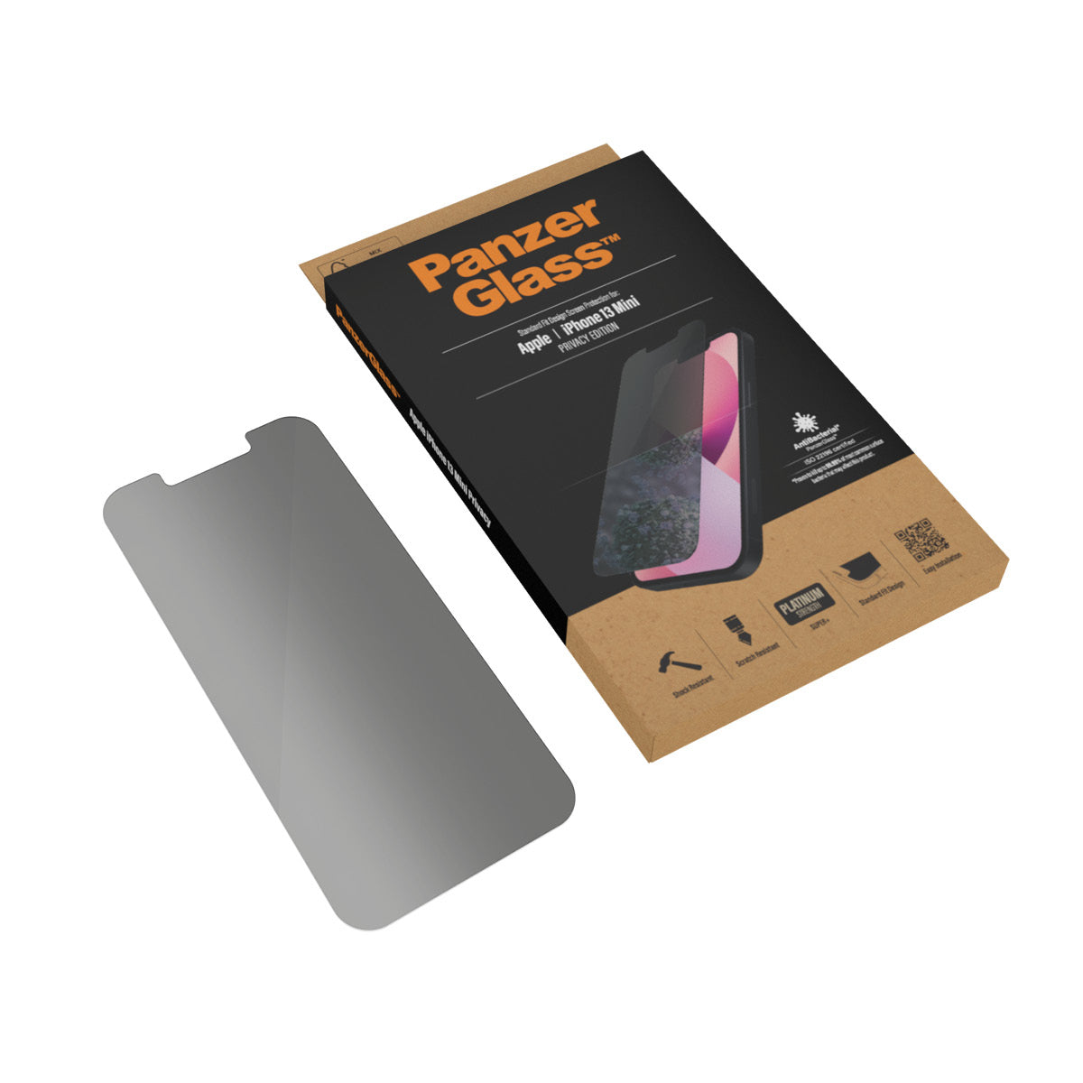PanzerGlass Privacy-Filter (Panzerglas), Antibakteriell – für iPhone 13 mini