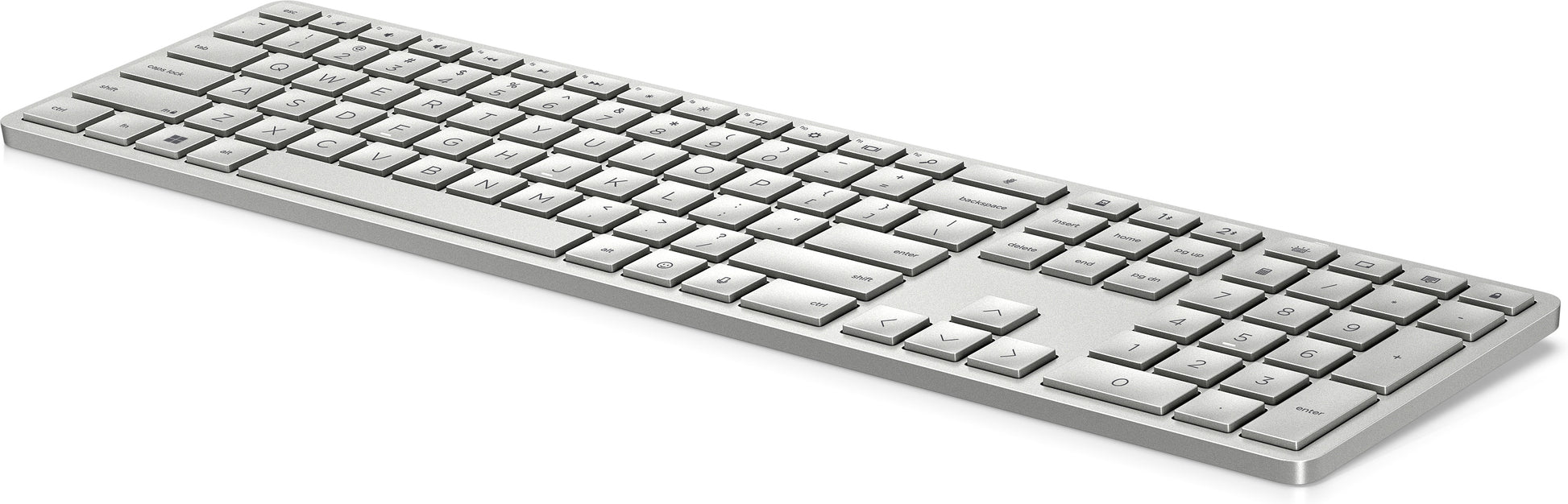 HP 970 Programmierbare Wireless K – Tastatur – Bluetooth – USB-C Ladeport – Silber