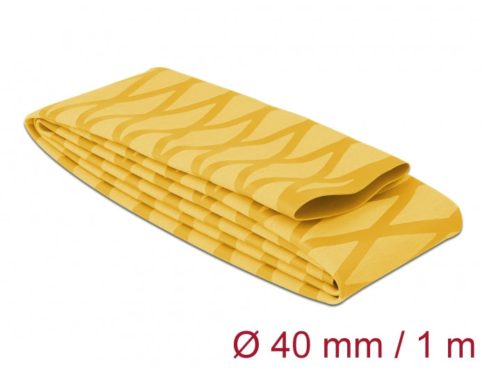 DeLOCK Schrumpfschlauch-Set, Ø 40 mm, 1 m – Gelb
