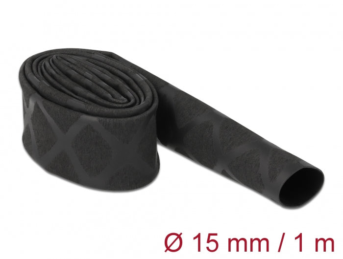 DeLOCK Schrumpfschlauch-Set, 1 Stk., Ø 15 mm × 1 m – schwarz