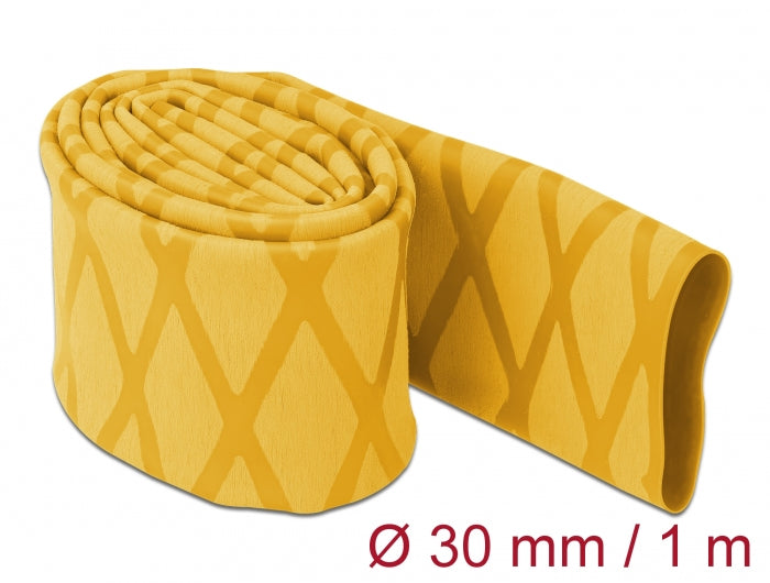 DeLOCK Schrumpfschlauch-Set, Ø 30 mm, 1 m, Schrumpfungsrate 2:1 – Gelb