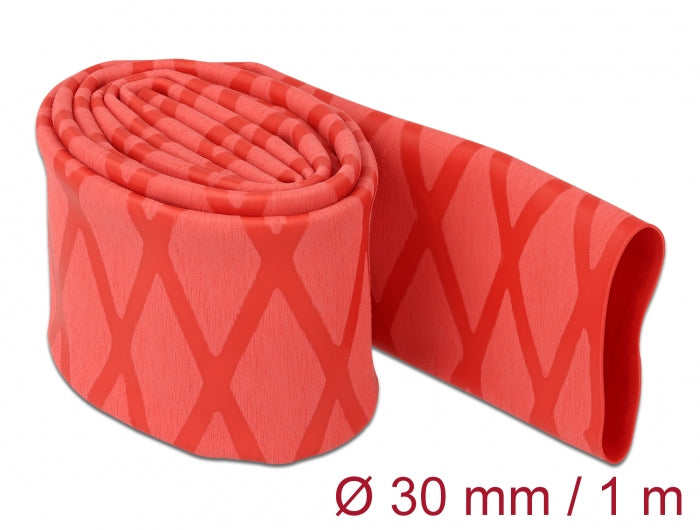 DeLOCK Schrumpfschlauch, Ø 30 mm, 1 m – rot