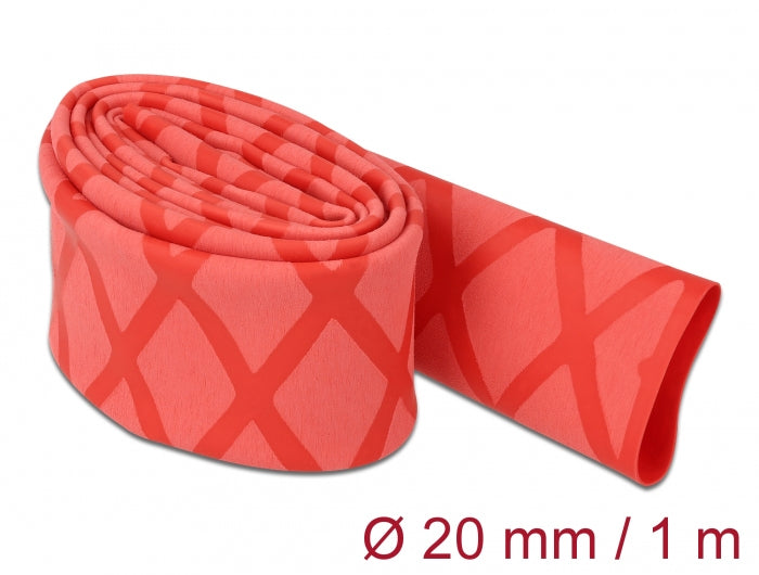 DeLOCK Schrumpfschlauch-Set, 1 Stk., Ø 20 mm, 1 m, rot