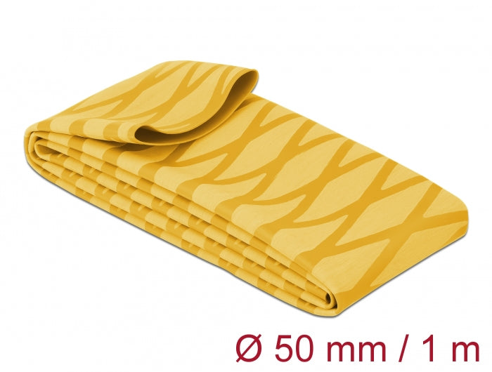 DeLOCK Schrumpfschlauch, Schrumpfungsrate 2:1, Ø 50 mm × 1 m – Gelb