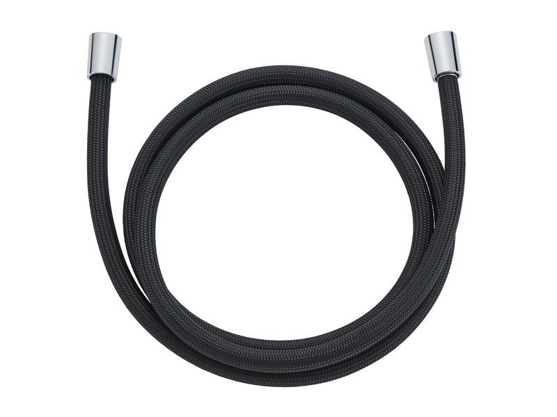 Diaqua Duschschlauch CHROMALUX Zero – 150 cm, Polyethylen (PE), Chromabschluss, 1/2-Anschluss, Schwarz