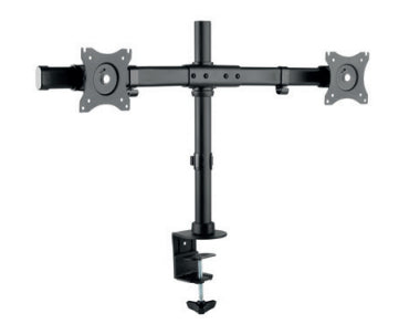 Hagor 8707 – Tischhalterung, Dual, Tischklemme, bis 27", VESA 75 × 75/100 × 100 mm, 10 kg, Schwarz