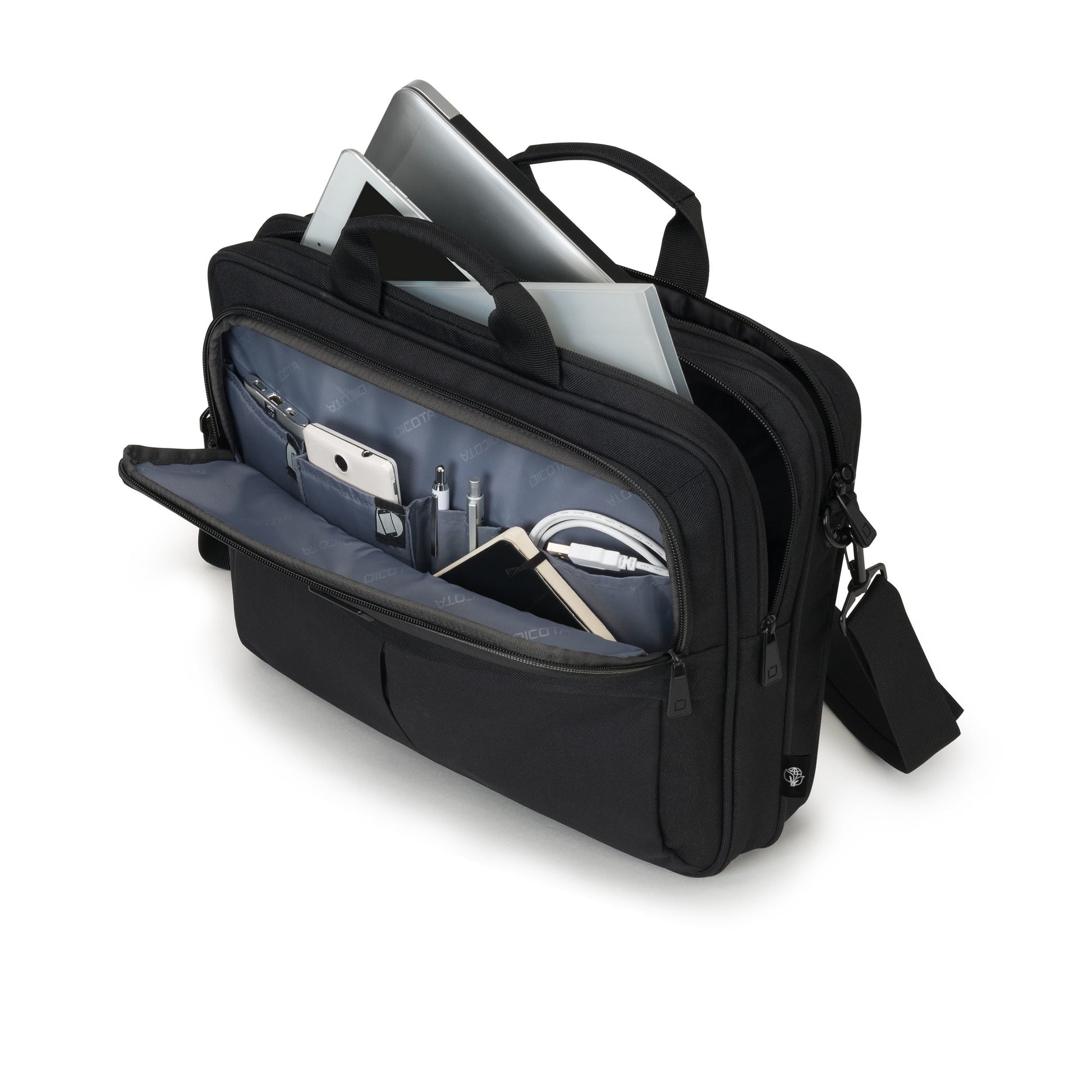 DICOTA Notebook-Tasche bis 15,6" – verschliessbar, mit Schultergurt – Schwarz
