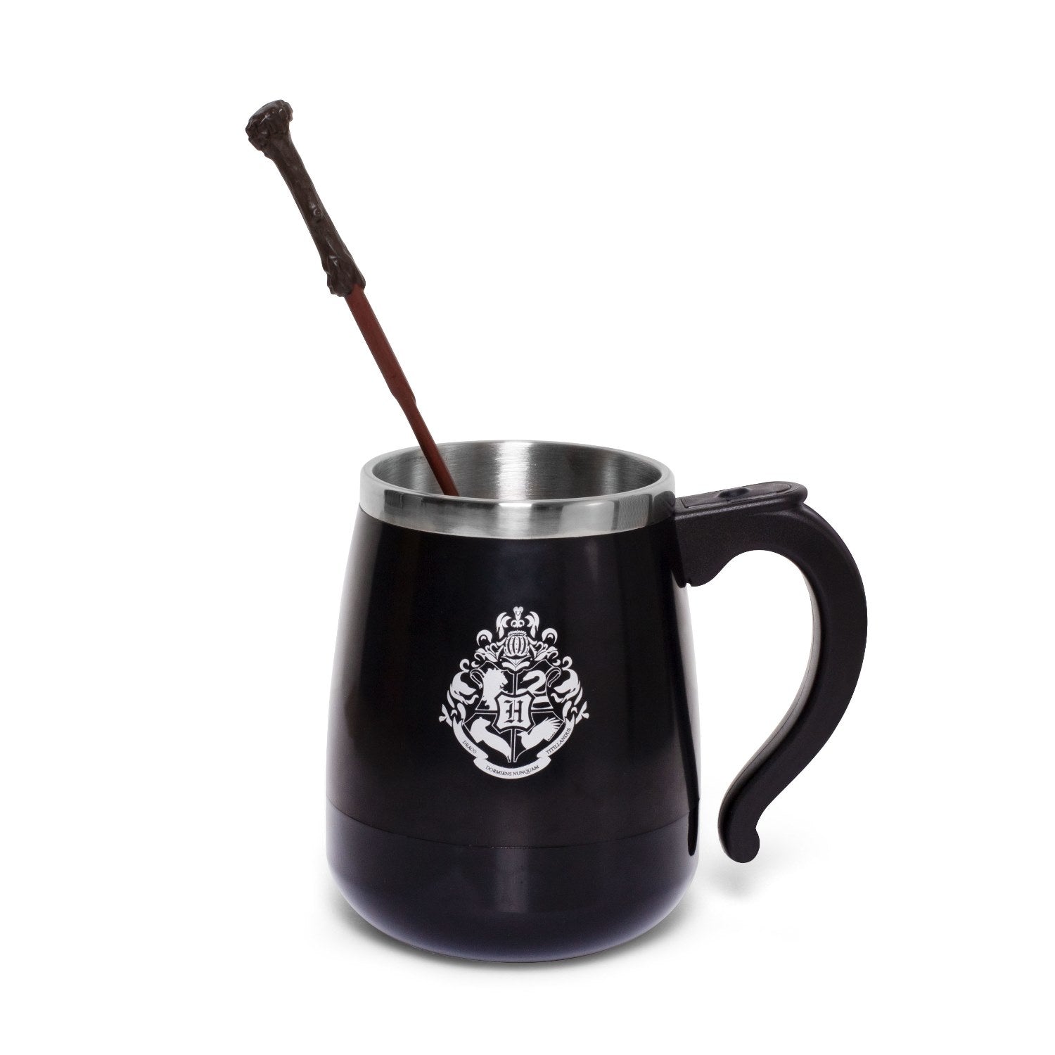 Thumbs Up Harry Potter Kaffeetasse – 450 ml, Edelstahl, Schwarz/Silber, selbstrührend, spülmaschinenfest
