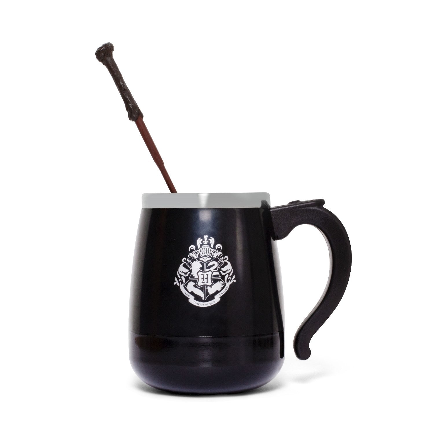 Thumbs Up Harry Potter Kaffeetasse – 450 ml, Edelstahl, Schwarz/Silber, selbstrührend, spülmaschinenfest