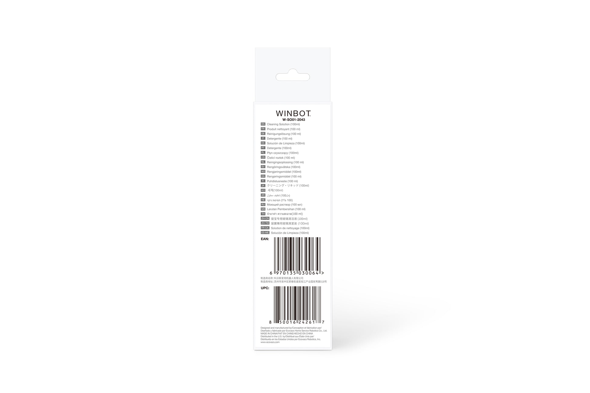 Ecovacs WINBOT Glas-/Oberflächenreiniger für Fenster, für Winbot – Flüssigkeit – 100 ml