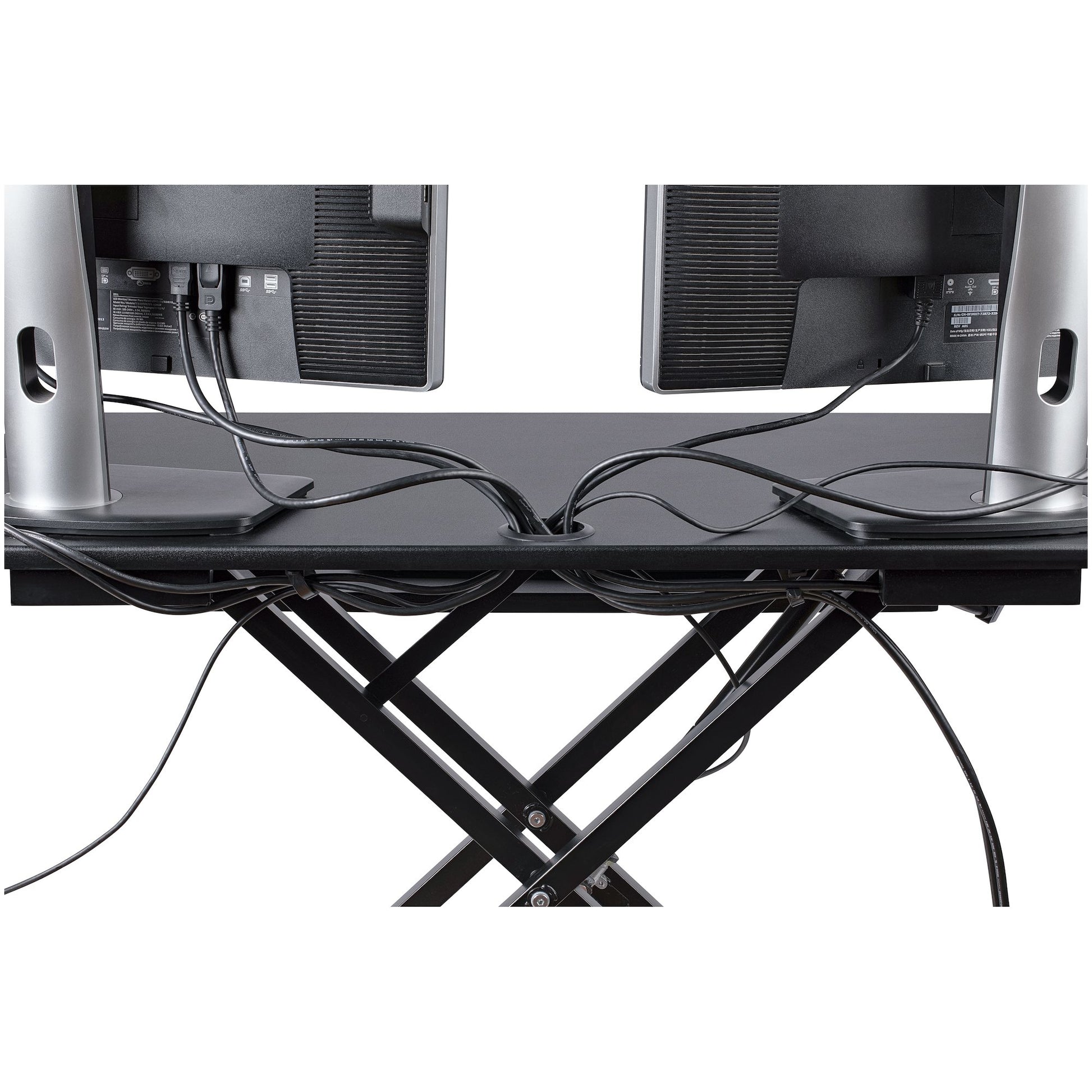 StarTech.com Schreibtischaufsatz, 90,8 × 53 cm, höhenverstellbar, für 2 Monitore, schwarz