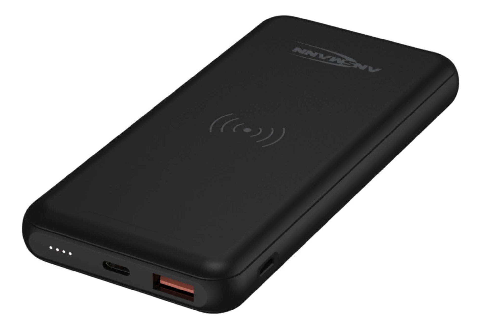 Ansmann PB218 Wireless Powerbank 10'000 mAh – 18 W PD, Wireless 10 W, 1× USB-C, 1× USB-A, schwarz