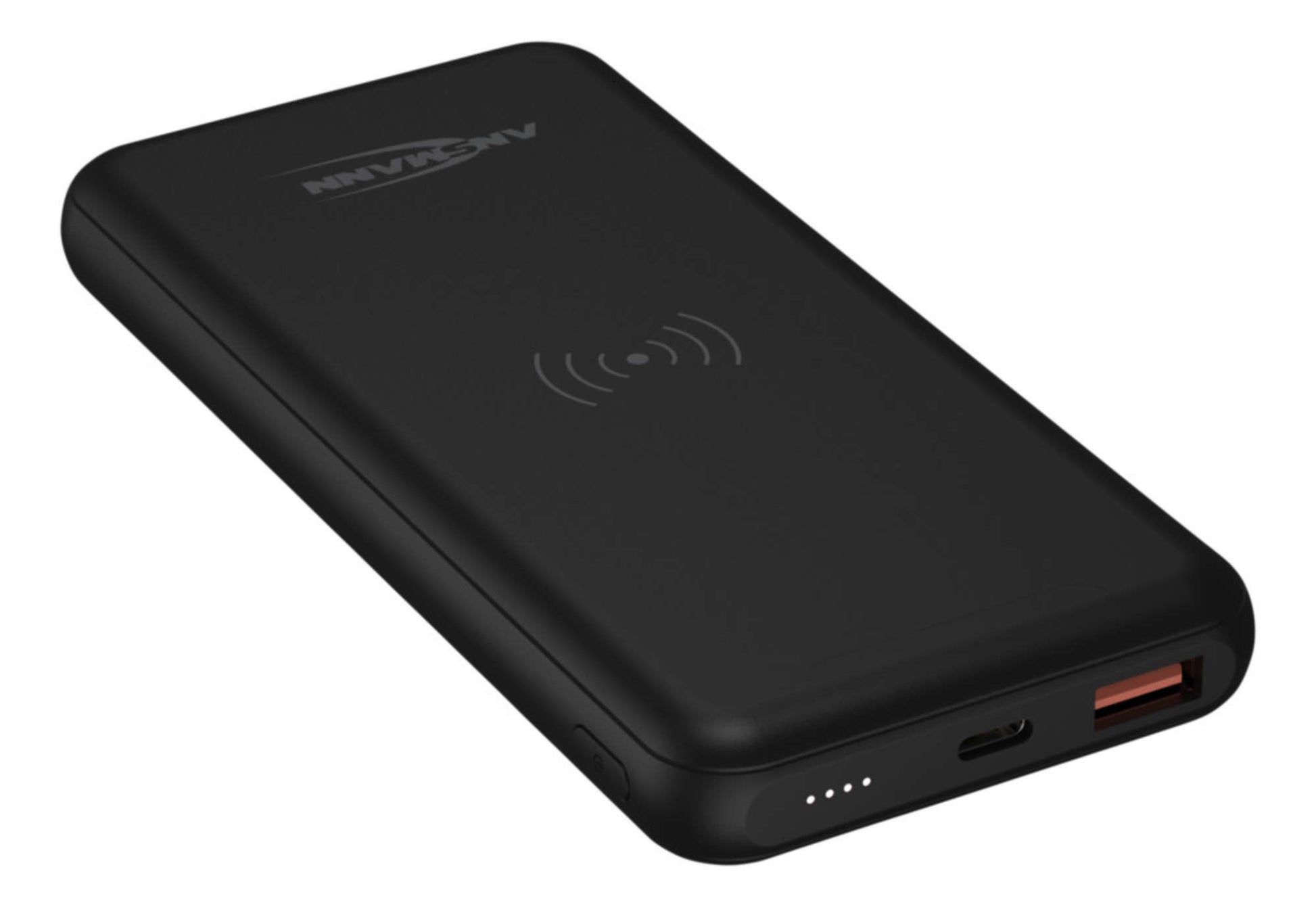 Ansmann PB218 Wireless Powerbank 10'000 mAh – 18 W PD, Wireless 10 W, 1× USB-C, 1× USB-A, schwarz