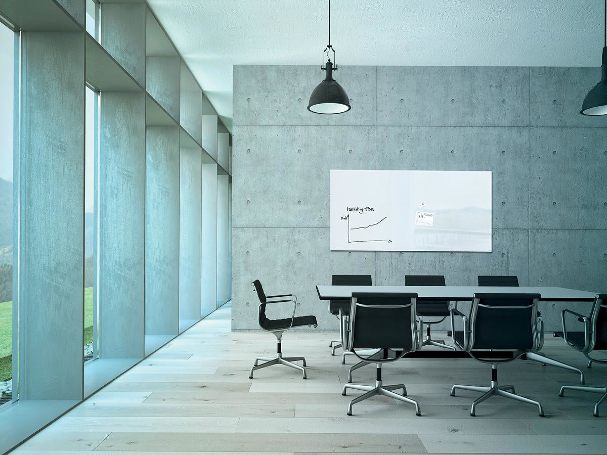 Sigel Whiteboard – 200 × 100 cm, Glas, magnetisch, inkl. Magnete, Befestigungsmaterial