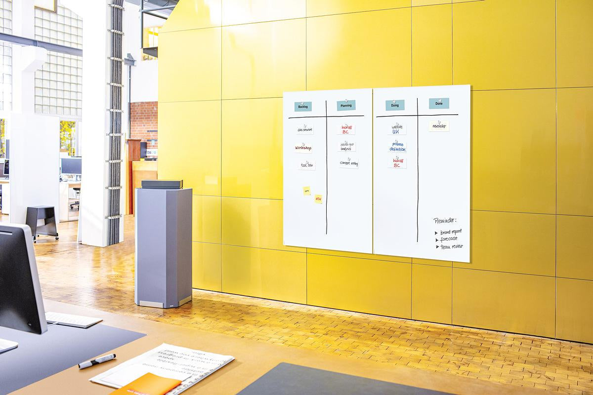 Sigel Whiteboard – 150 × 100 cm, Glas, magnetisch, Wandmontage, inkl. 2 Magnete, Befestigungsmaterial