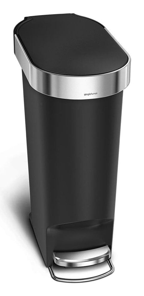 Simplehuman Treteimer CW1390 – 40 l – Kunststoff, Oval – Schwarz
