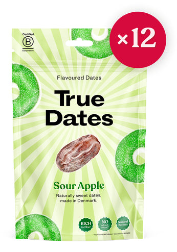 True Gum True Dates Datteln – Saurer Apfel – 12 Stück, 100 g