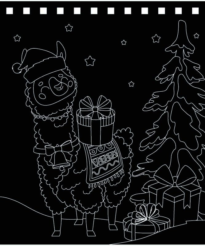 URSUS Kratzel-Adventskalender – weihnachtliche Motive – 16,5 × 21 cm – 24-teilig – inkl. Bambus-Stick