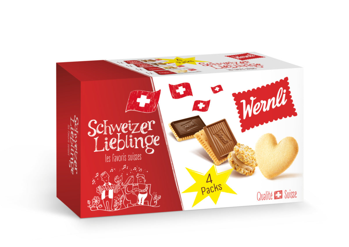 Wernli Fan Böxli Guetzli – Schokolade, Haselnuss – 450 g