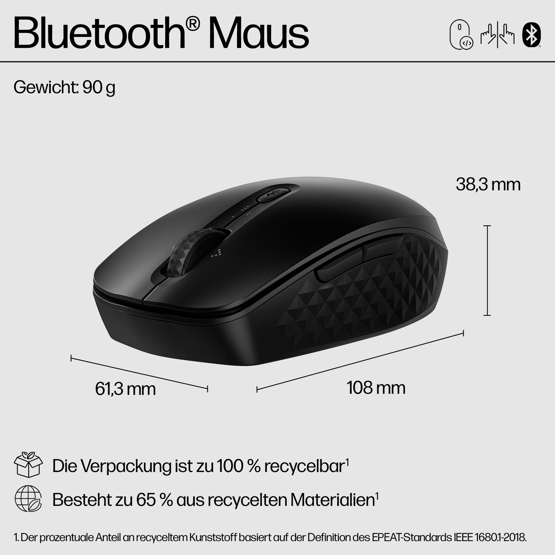 HP 420 Maus – kabellos, programmierbare Tasten