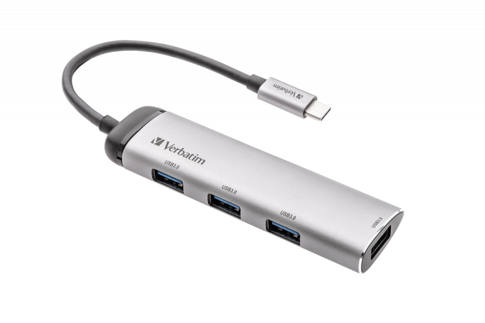 Verbatim USB-Hub – USB-C, 4× USB-A, für Windows/Mac