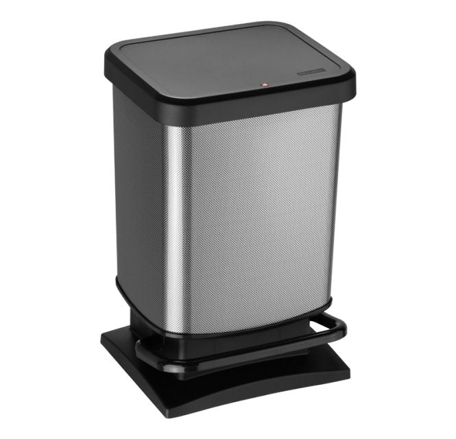 Rotho Papierkorb – 20 l – Recycling-Kunststoff, Silber – B × H × T 266 × 457 × 293 mm